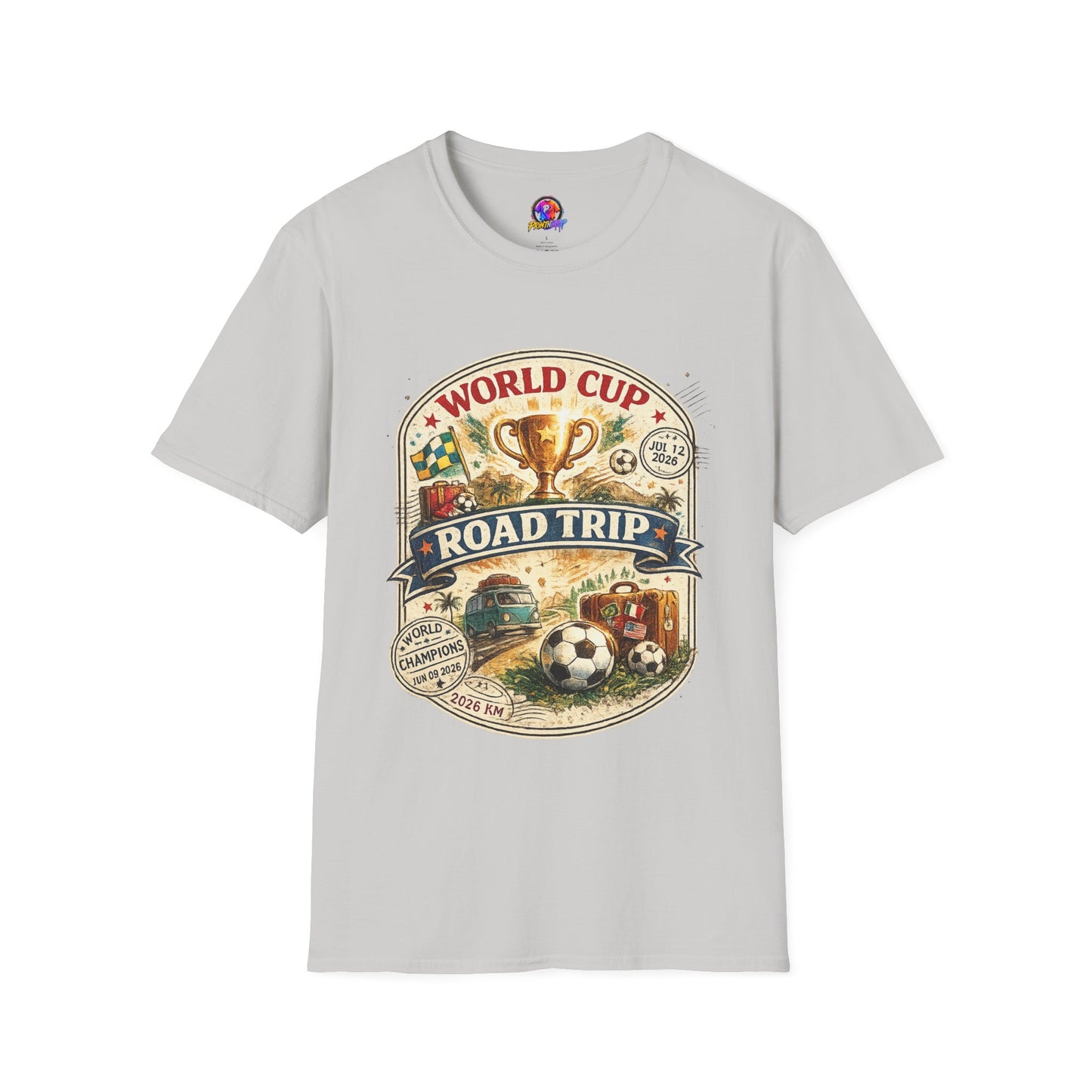 World Cup Road Trip T-Shirt — Vintage Soccer Trophy Design