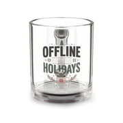 Christmas Glass Mug — “Offline for the Holidays” Festive Holiday Coffee Mug