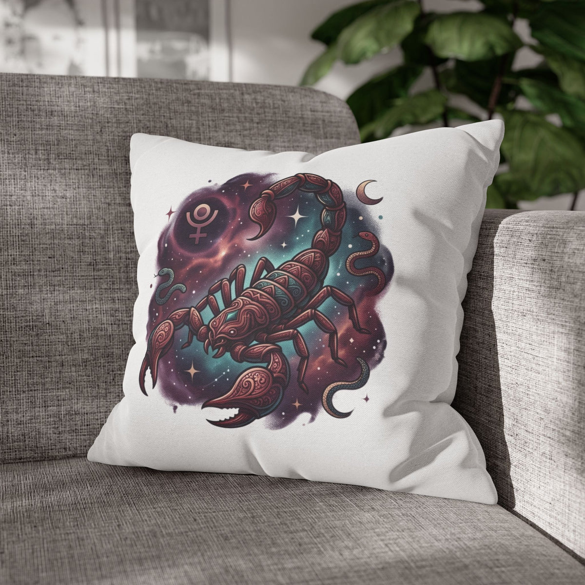 Scorpio Zodiac Scorpion Pillowcase — Astrological Night Sky Throw Pillow
