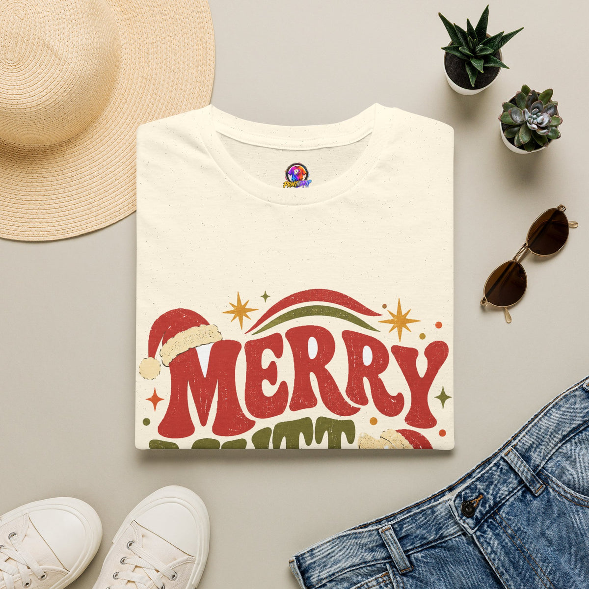 Merry Mutt Club T-Shirt — Retro Christmas Dog Lover Tee