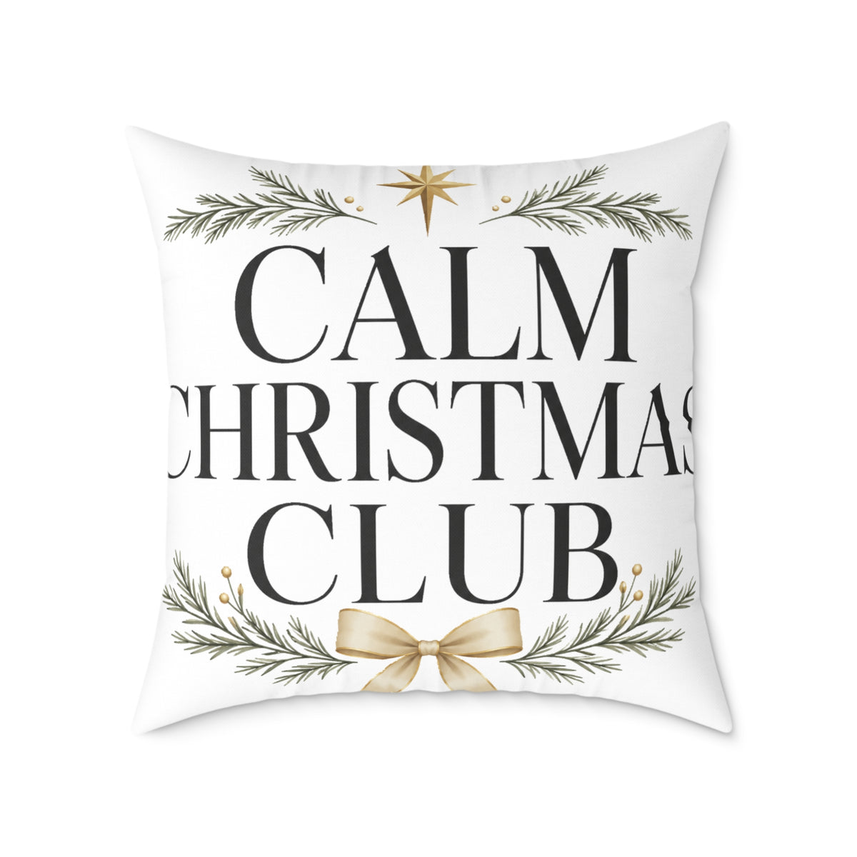 Christmas Calm Christmas Club Holiday Throw Pillow