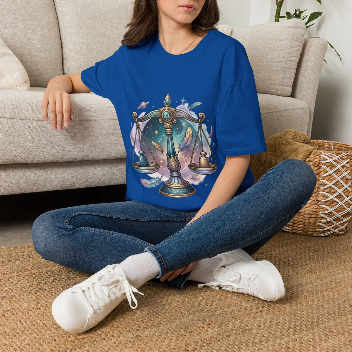 Libra Scales Zodiac T-Shirt — Celestial Astrology Graphic Tee