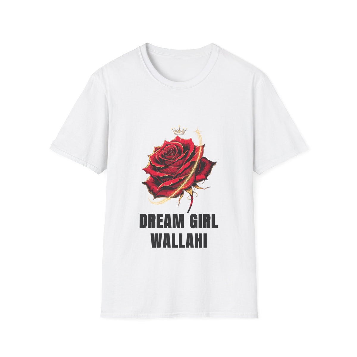 Dream Girl Wallahi Rose T-Shirt — Crowned Red Rose Graphic Tee - Trending Now - August 2026