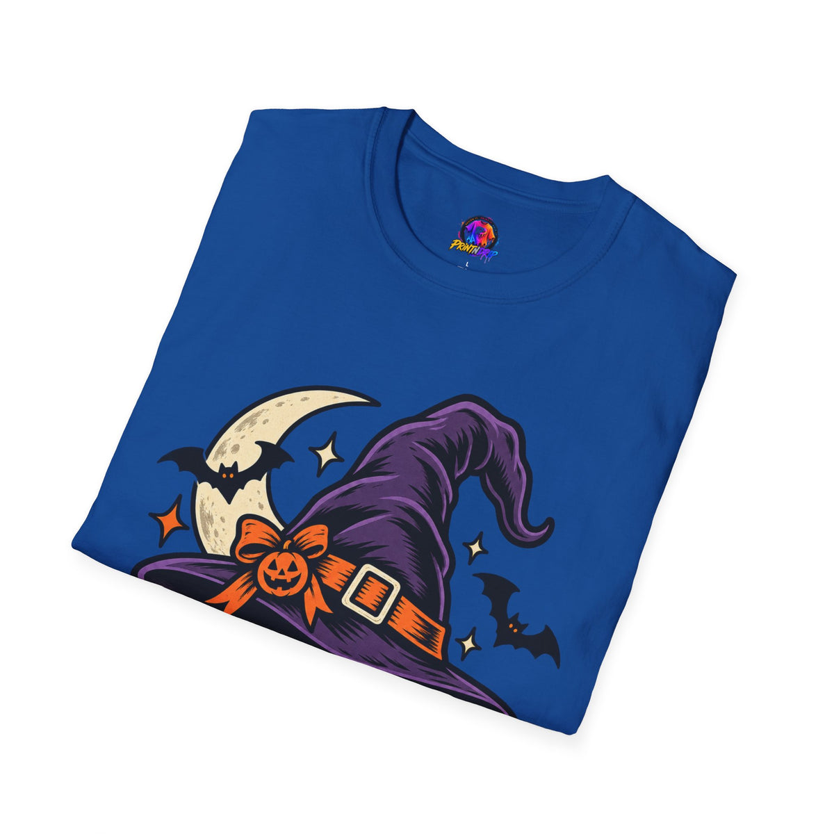 Midnight Mischief Halloween T-Shirt — Witch Hat & Bats Graphic