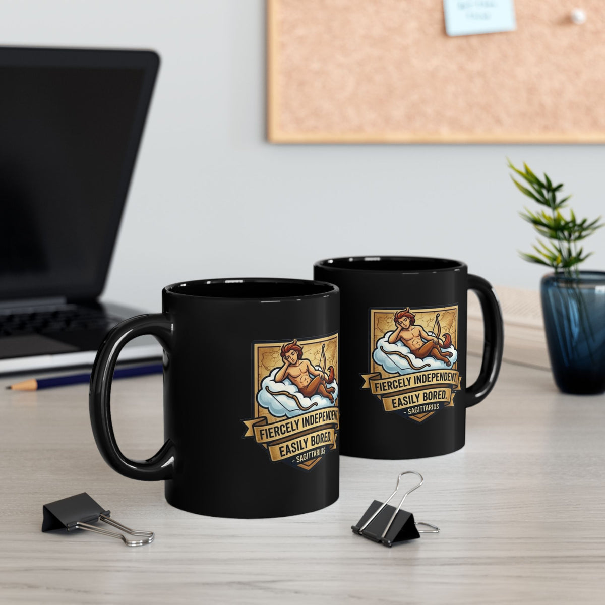 Sagittarius Mug — 'Fiercely Independent, Easily Bored' Zodiac Coffee Cup