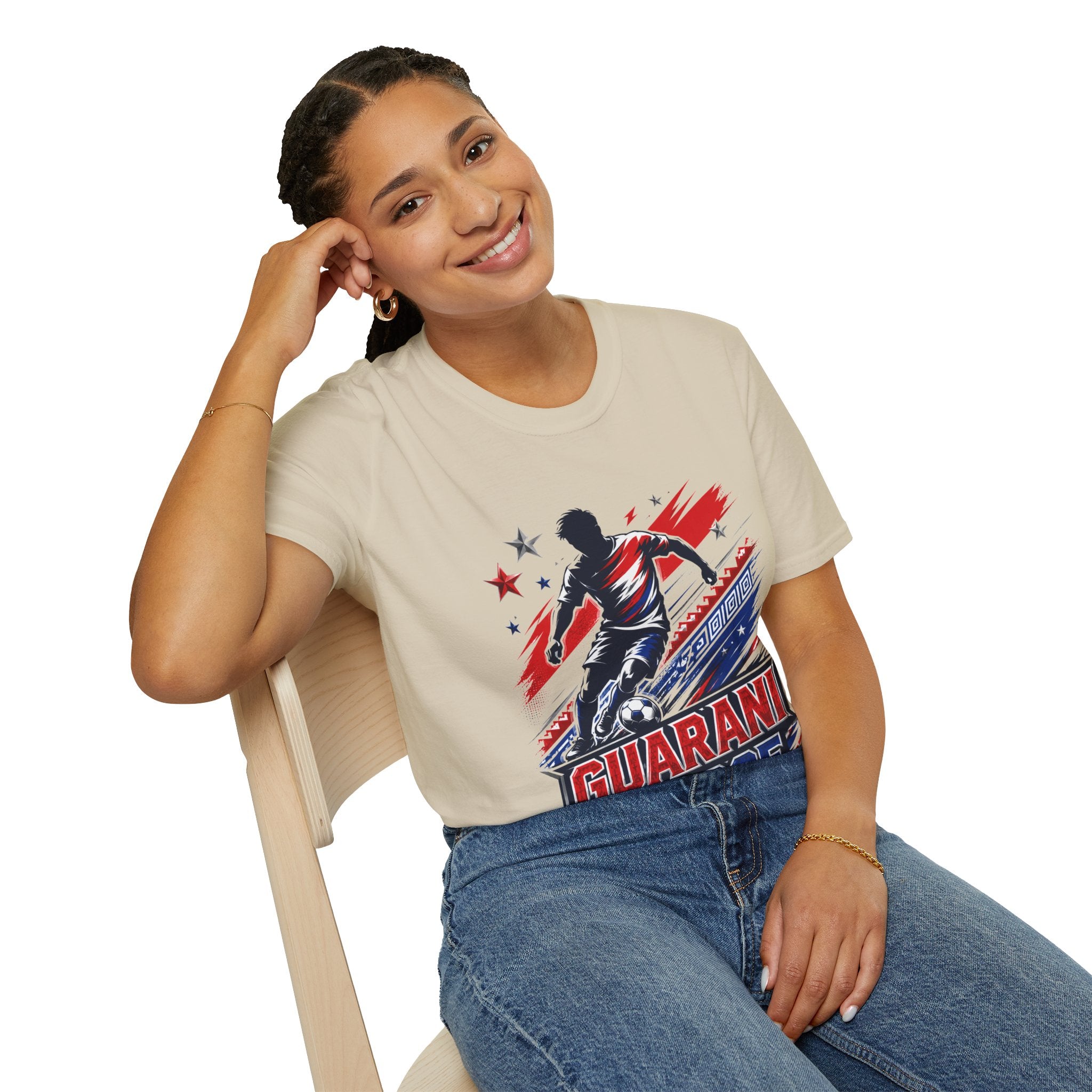 Paraguay Guarani Force Soccer T-Shirt — Red, White & Blue Futbol Fan Tee