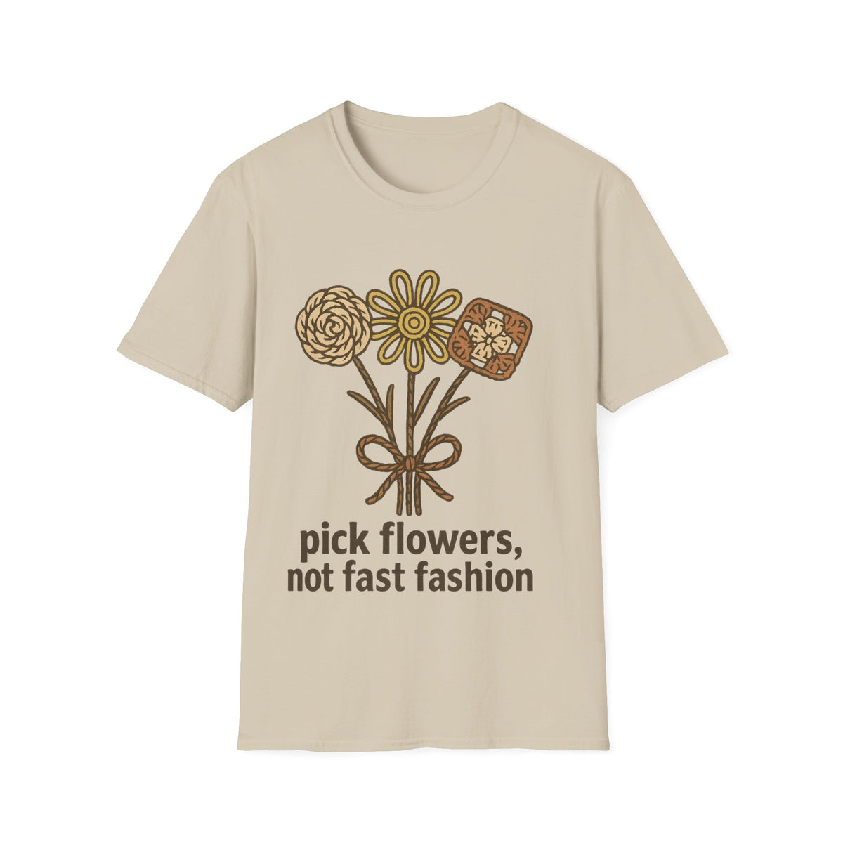 "Pick Flowers Not Fast Fashion" Eco Tee | Botanical Sustainable T-Shirt - Trending Now - September 2026