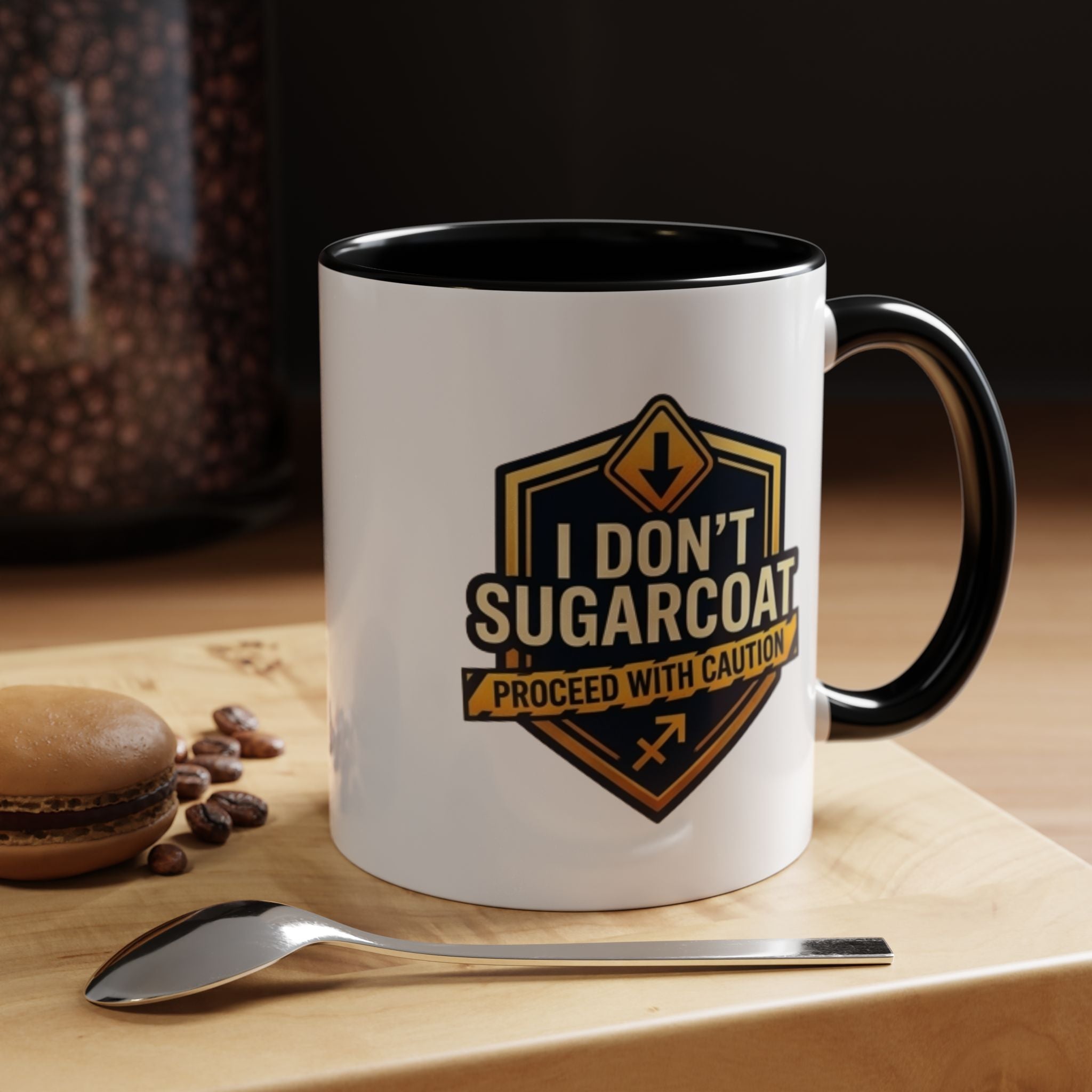 I Don't Sugarcoat Coffee Mug – 'Proceed With Caution' Bold Accent Mug