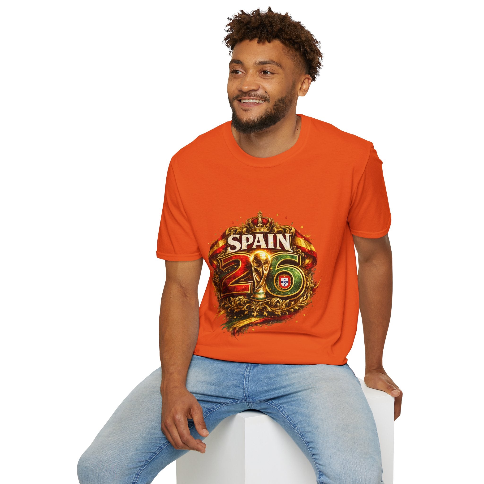Spain 26 Graphic T-Shirt — Vintage Crowned Soccer Fan Tee