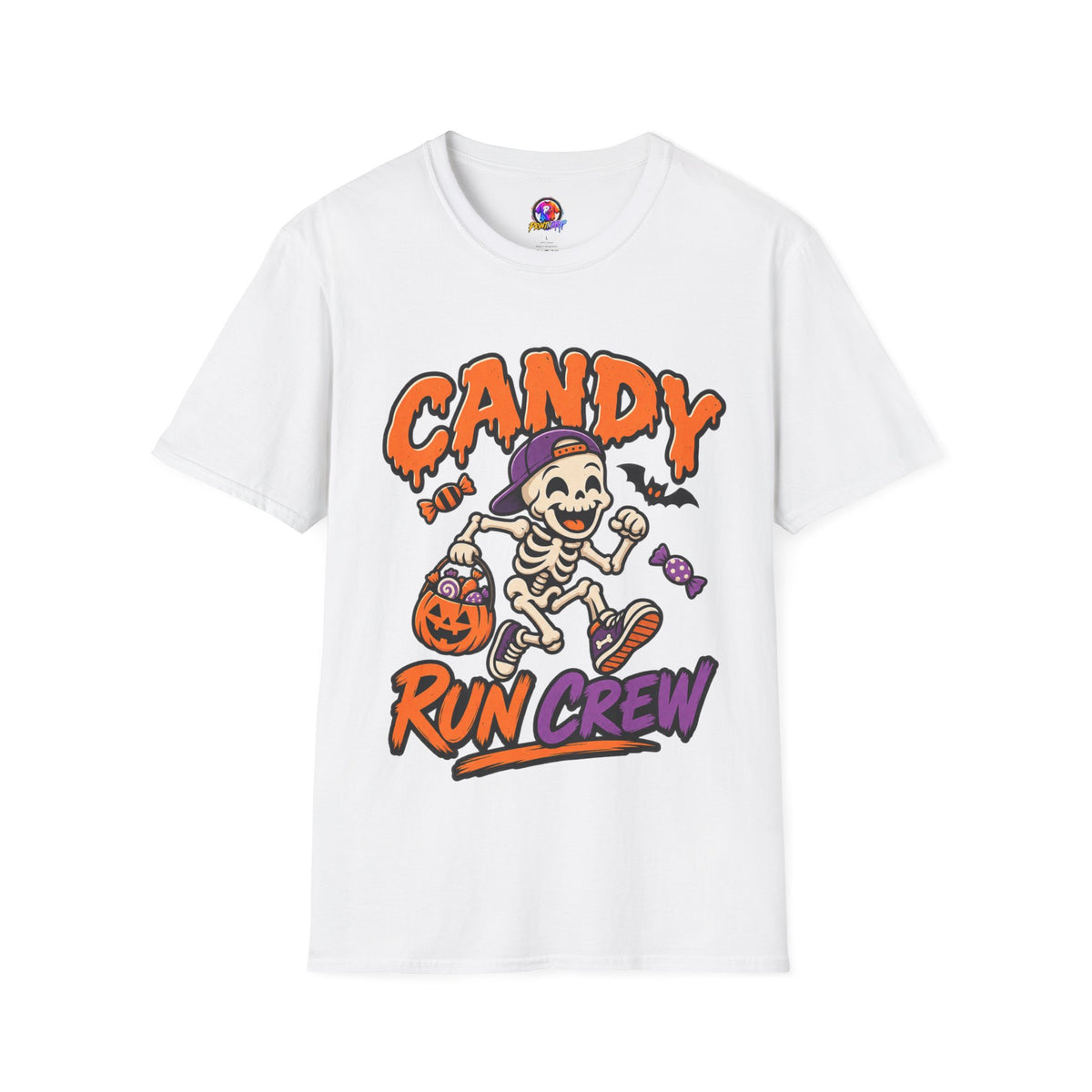 Candy Run Crew T-Shirt — Halloween Skeleton Trick-or-Treat Tee