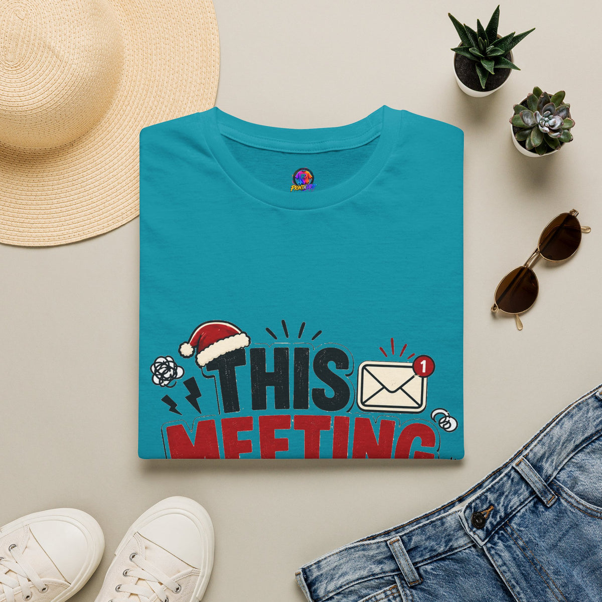 T-Shirt — "This Meeting Could Be Cocoa" Christmas Holiday Graphic Tee
