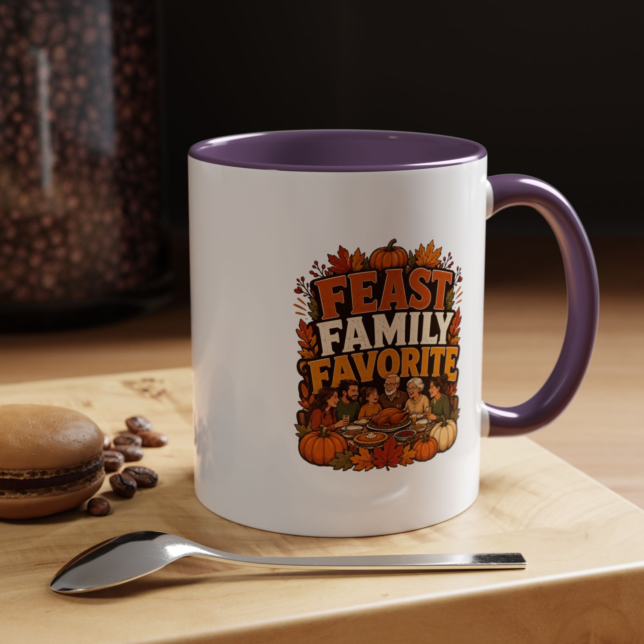 Thanksgiving Mug Feast Family Favorite Coffee Mug — Thanksgiving Pumpkin Autumn Design