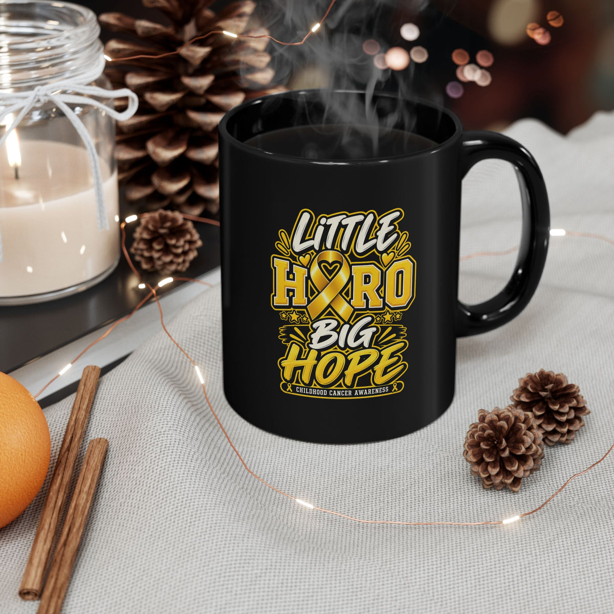 Little Hero Big Hope Childhood Cancer Awareness Mug