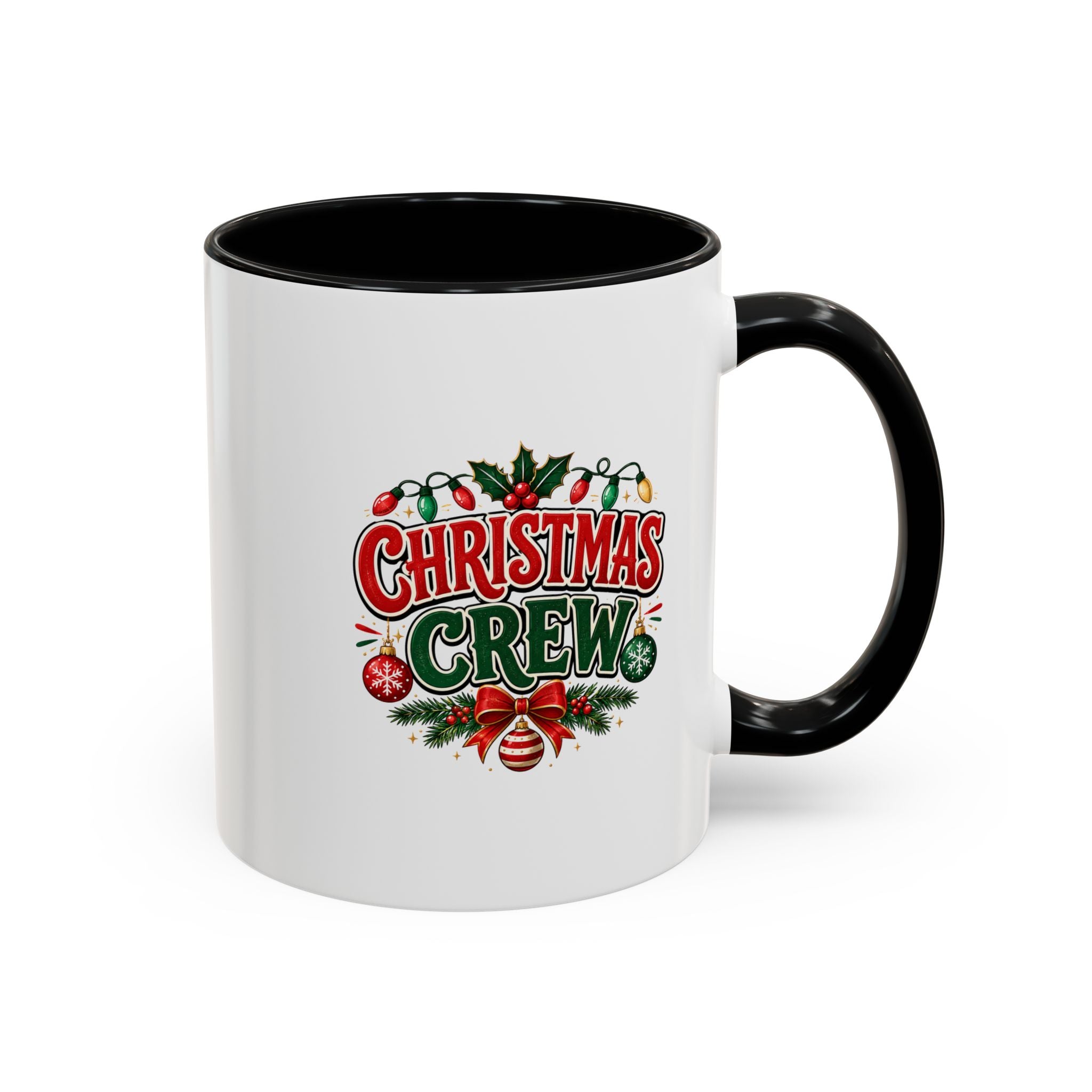 Christmas Crew Accent Coffee Mug - Festive Holiday Tea & Coffee Cup