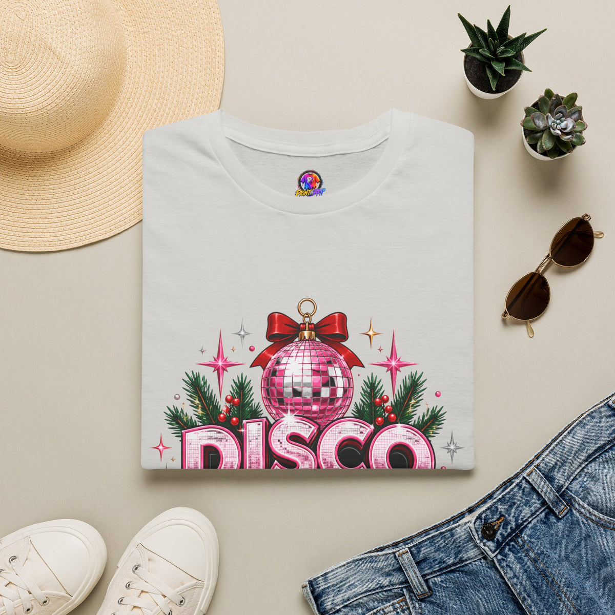 Disco Christmas T-Shirt — Retro Glitter Ornament Holiday Tee