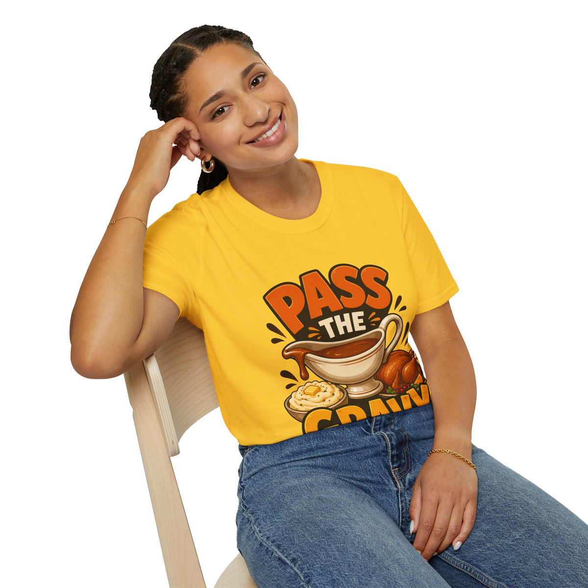 Thanksgiving T-Shirt Pass the Gravy T-Shirt — Funny Thanksgiving Turkey Dinner Tee