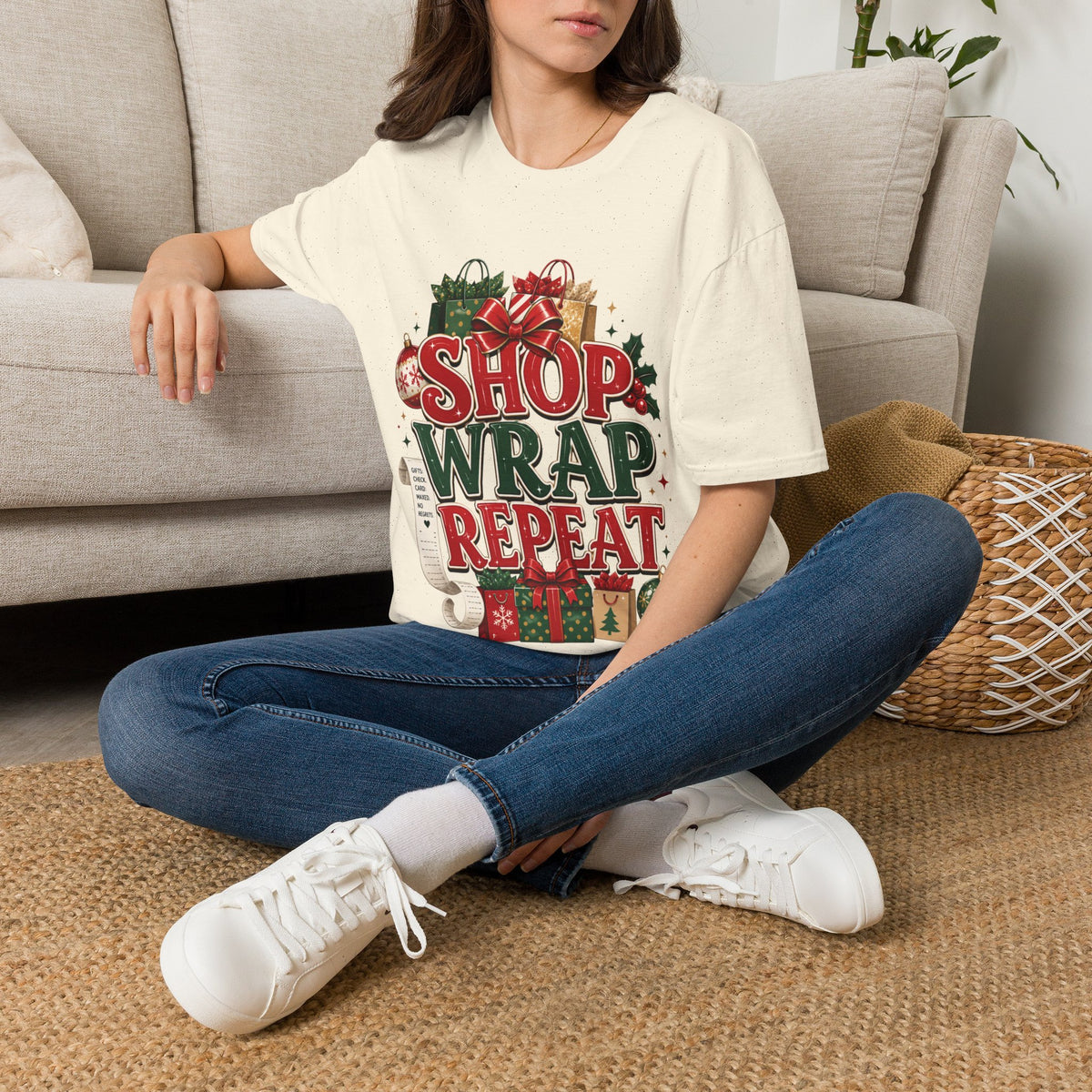 Christmas 'Shop Wrap Repeat' T-Shirt