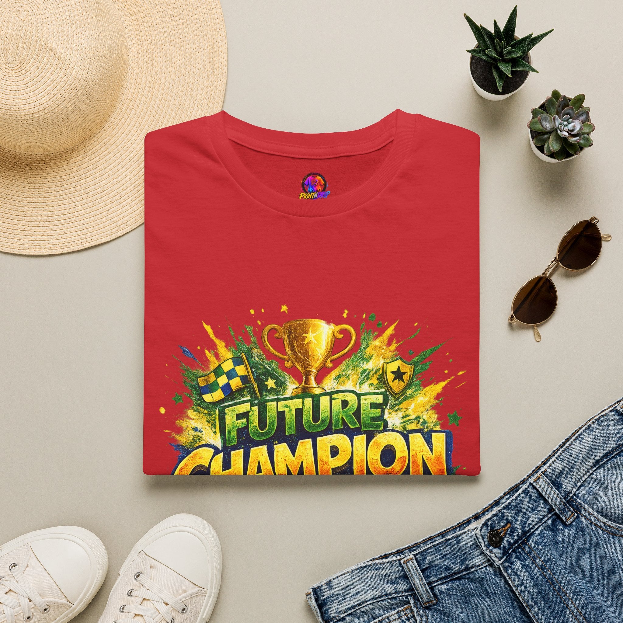 Kids Future Champion Soccer T-Shirt — Kids’ Sports Trophy Graphic Tee