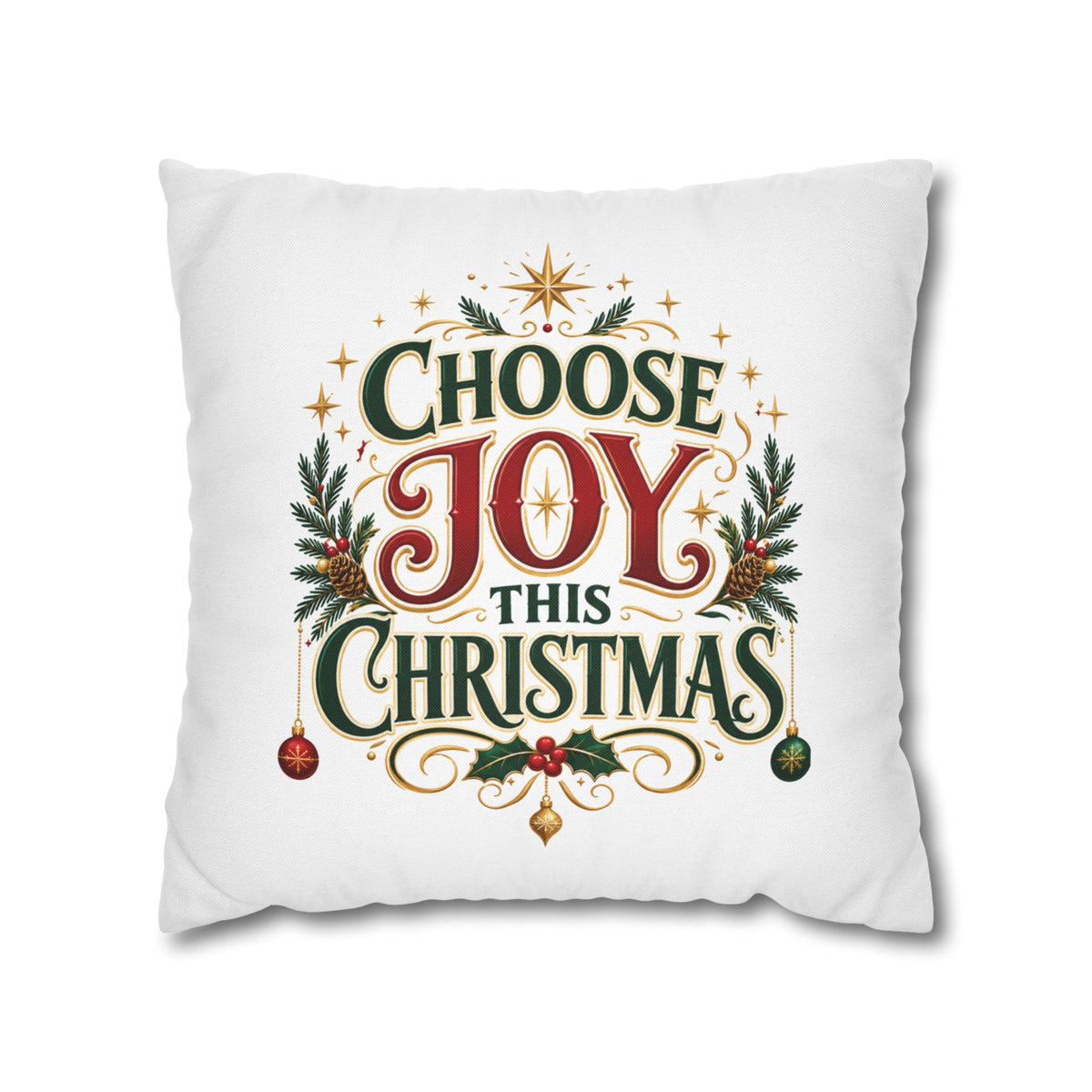 Choose Joy This Christmas Pillowcase – Festive Holiday Decorative Throw Pillow Cover