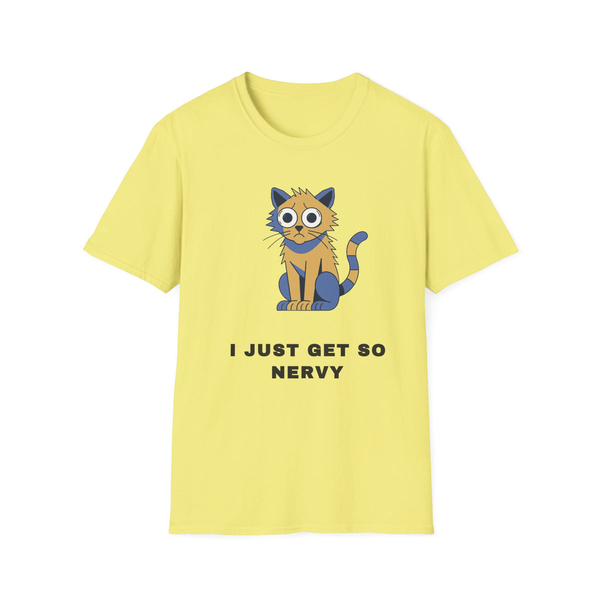 I Just Get So Nervy Cat T-Shirt — Cute Anxious Cat Graphic Tee - Trending Now - September 2026