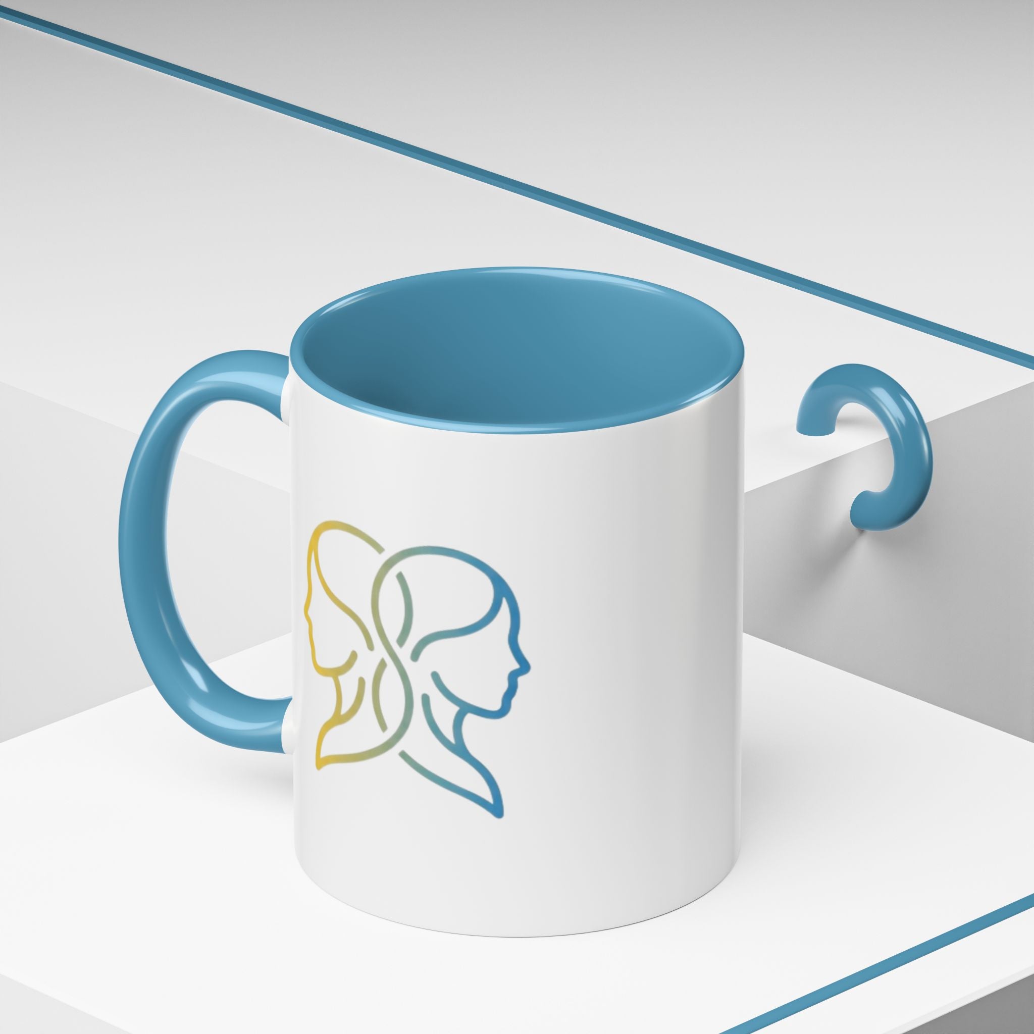 Gemini Zodiac Accent Coffee Mug — Color Gradient Twins Horoscope Gift