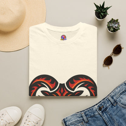 Ram Head Graphic T-Shirt — Tribal Flame Aries Design