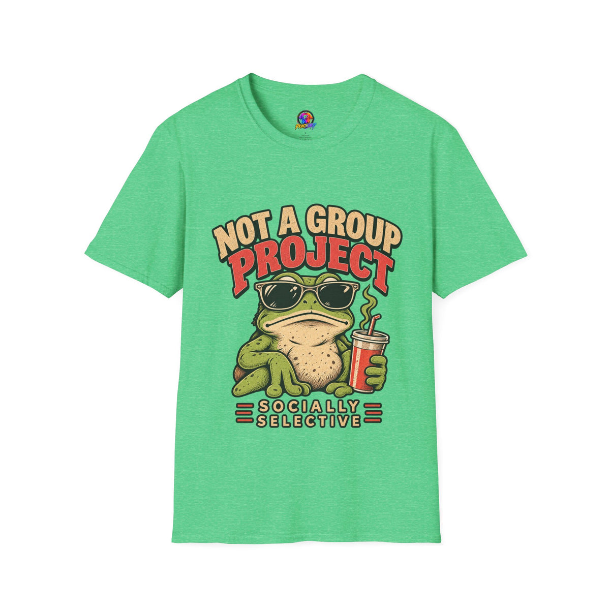 Not a Group Project Frog T-Shirt — "Socially Selective" Funny Introvert Tee