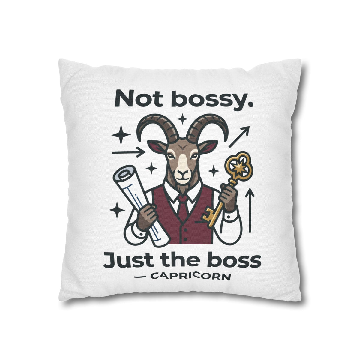 Capricorn Pillowcase — “Not Bossy, Just the Boss” Zodiac Gift