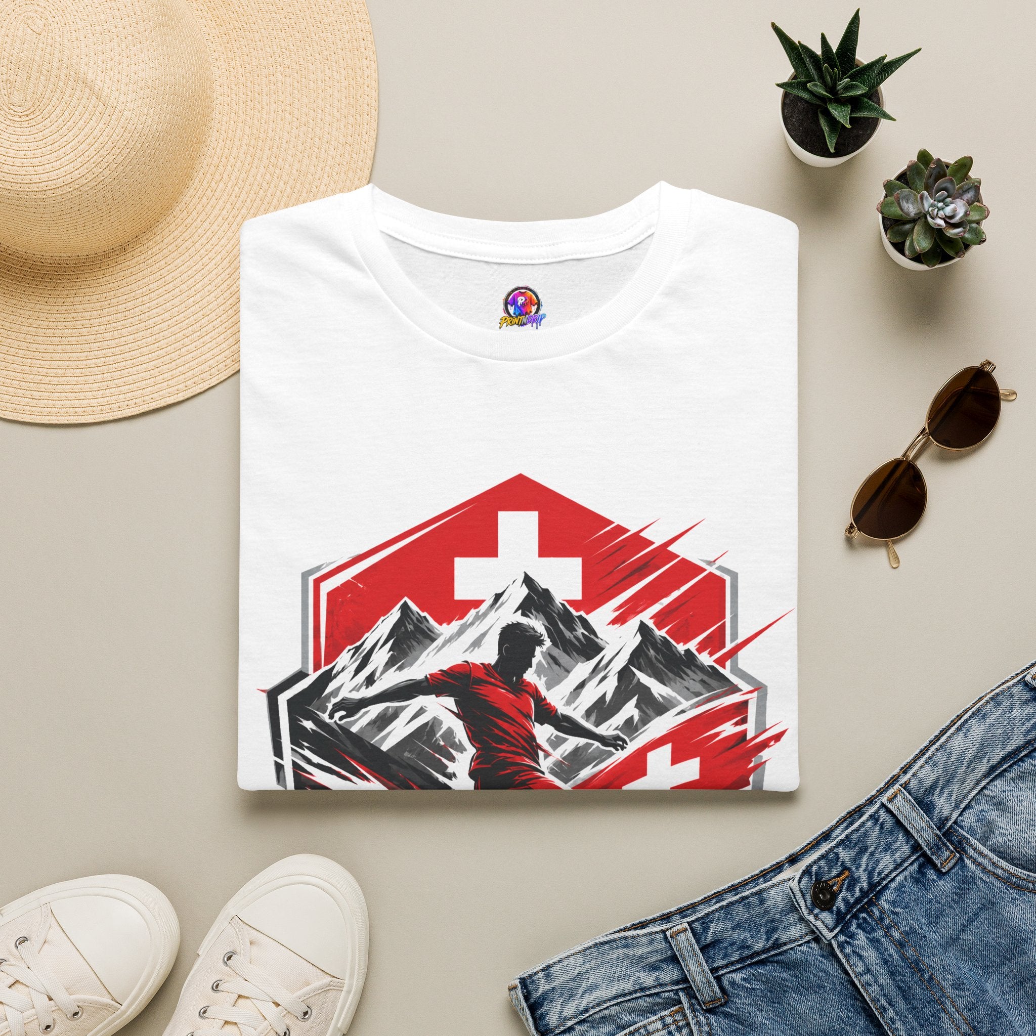 Switzerland Alpine Strike T‑Shirt – Swiss Mountain Ski & Snowboard Graphic