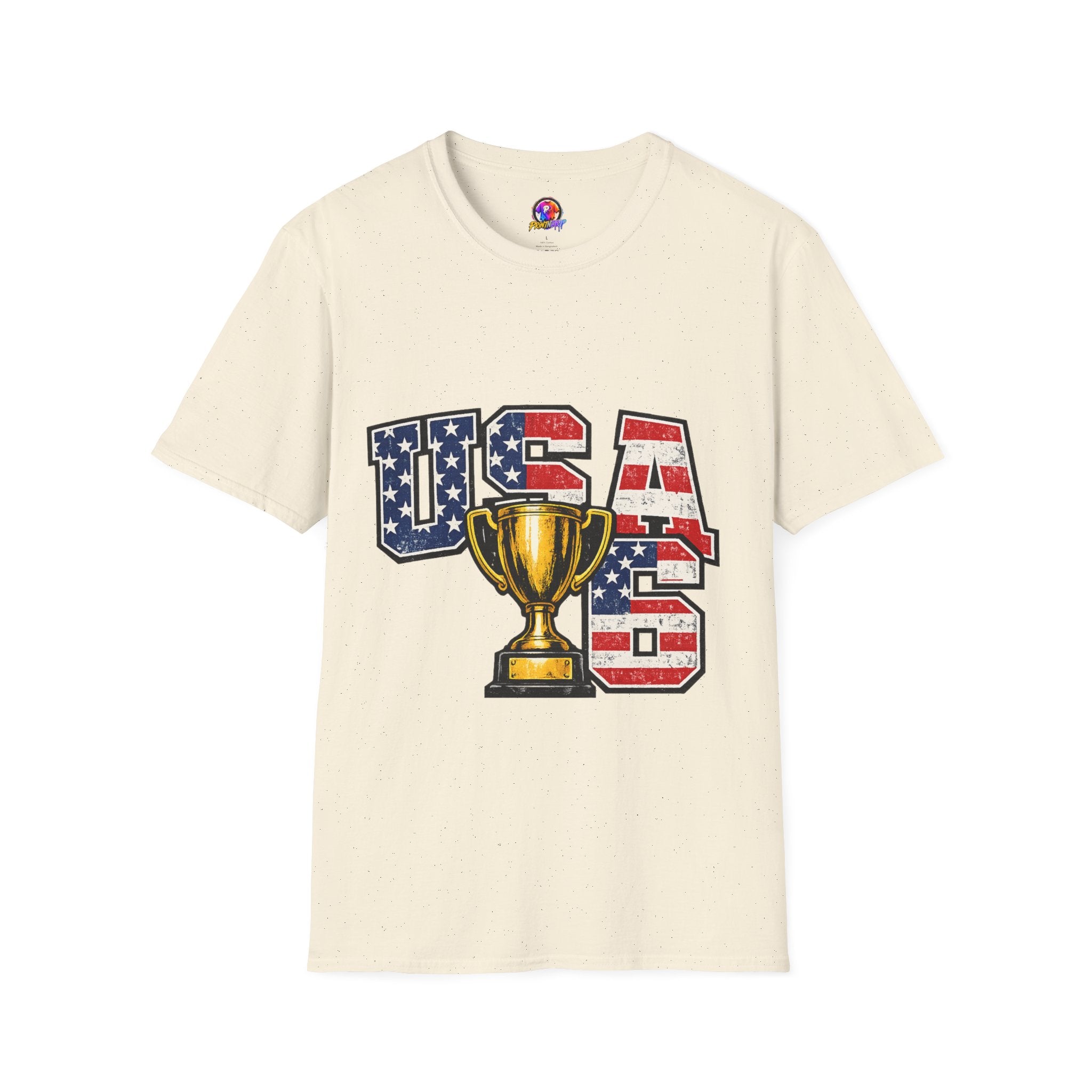 USA Trophy T-Shirt — Patriotic American Flag Graphic Tee