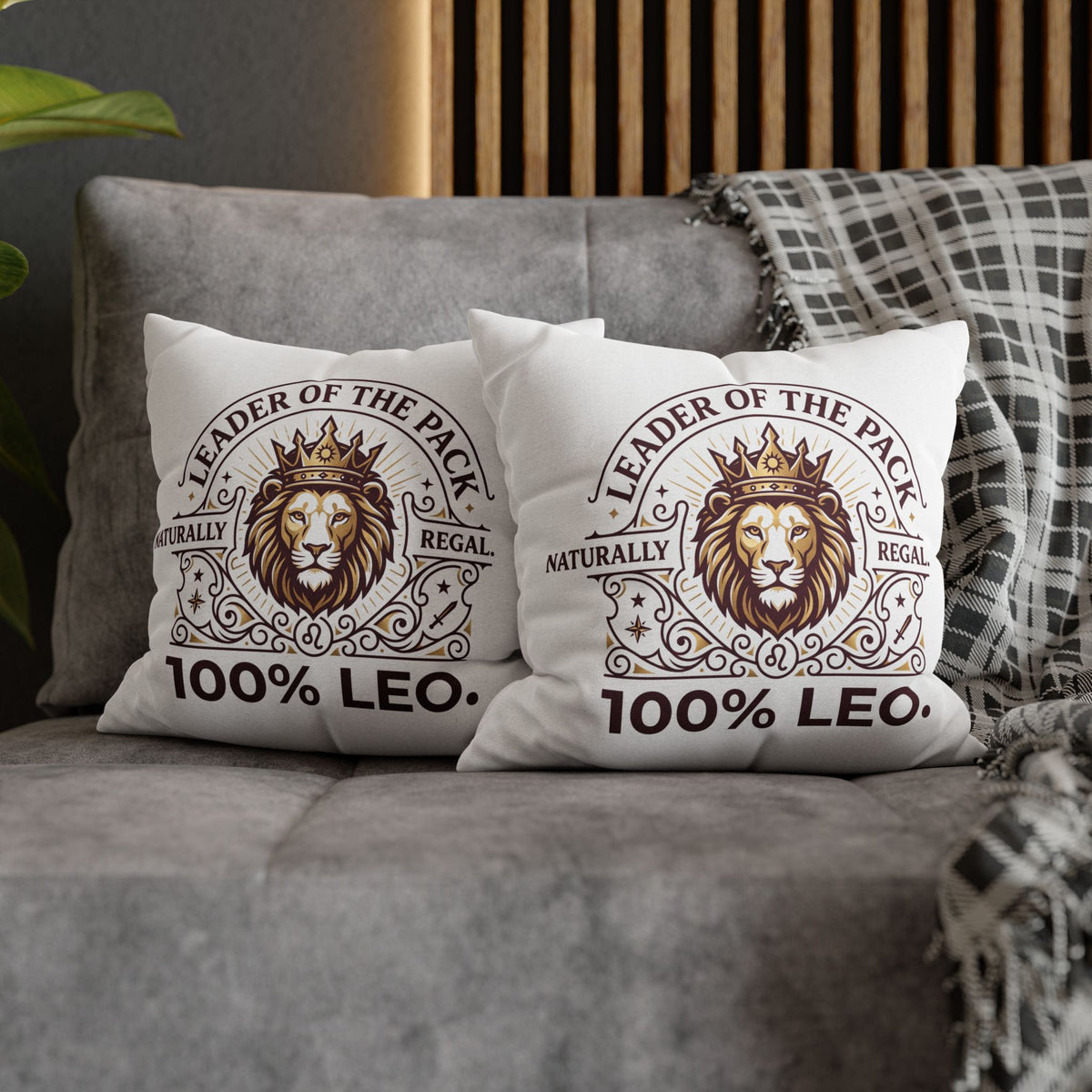 Leo Zodiac Leader Of The Pack Spun Polyester Square Pillowcase