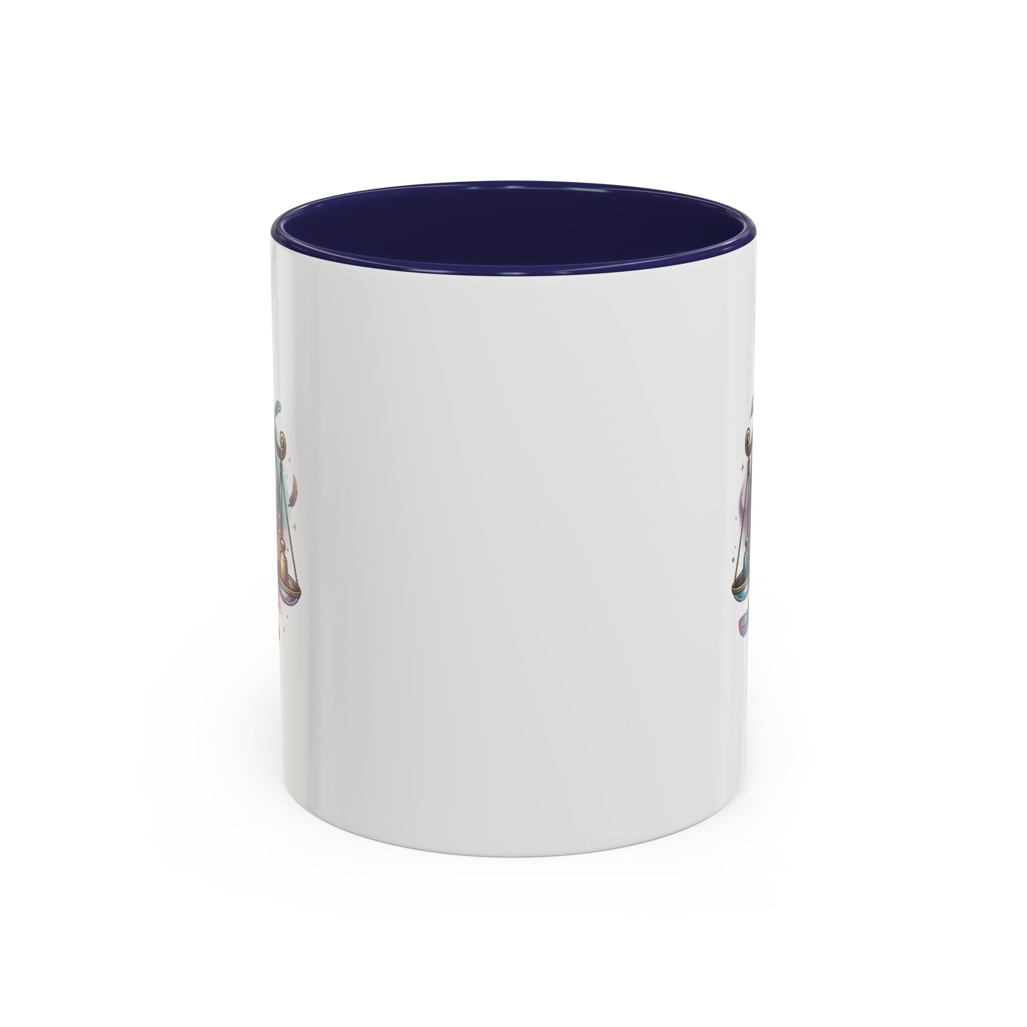 Libra Zodiac Scales Accent Coffee Mug — Astrology Constellation Gift