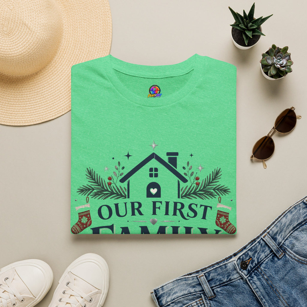 T-Shirt — Our First Family Christmas Personalized Tee