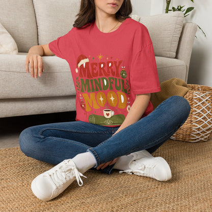 Merry Mindful Mood T-Shirt — Cozy Holiday Christmas Graphic Tee