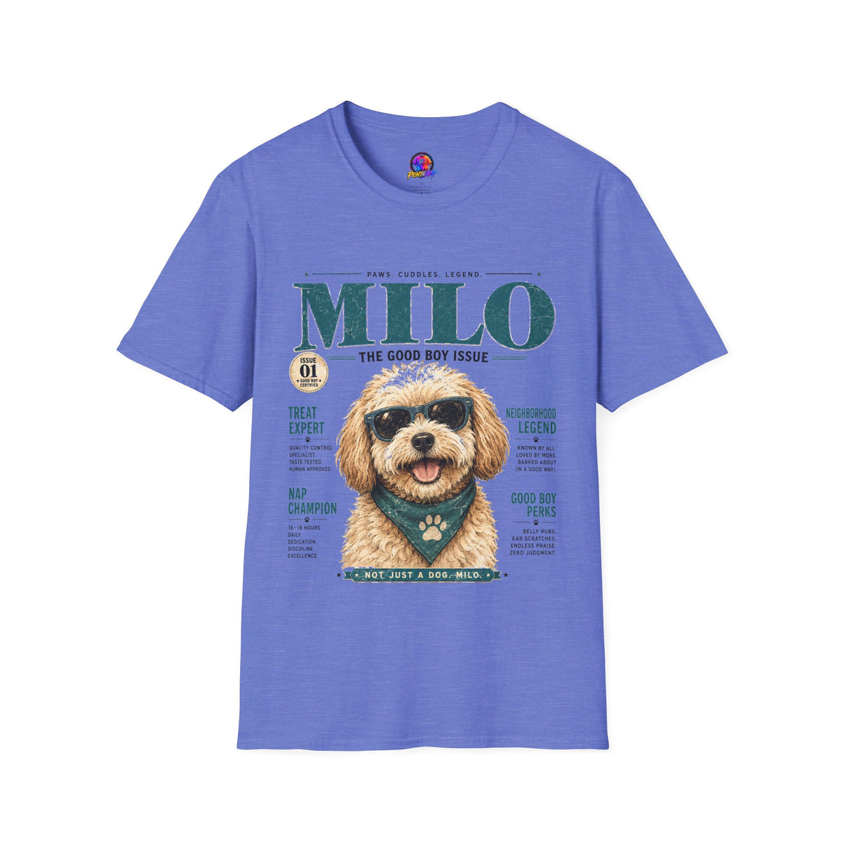Milo 'The Good Boy Issue' T-Shirt — Cute Dog Magazine Cover Tee