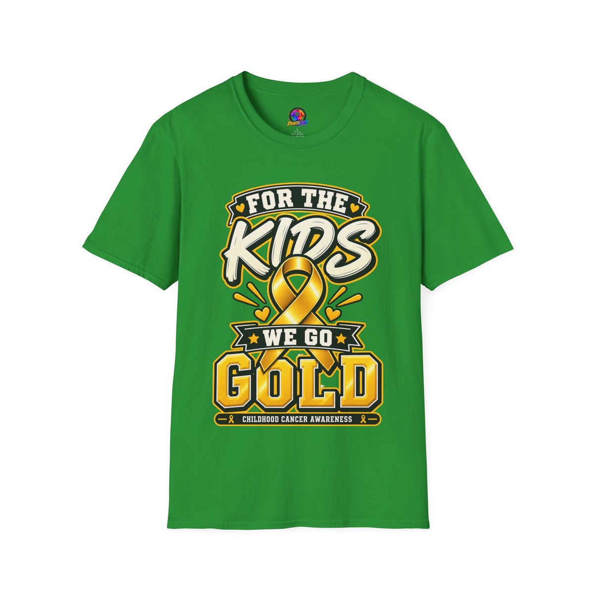 Kids Childhood Cancer Awareness T-Shirt — "For the Kids We Go Gold"