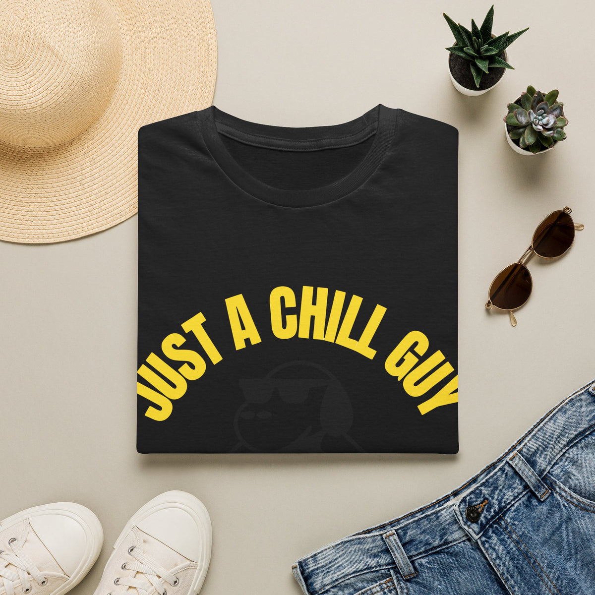 Just A Chill Guy Yellow Arch Mascot T-Shirt - Viral Meme Aesthetic Graphic Tee - Trending Now - September 2026