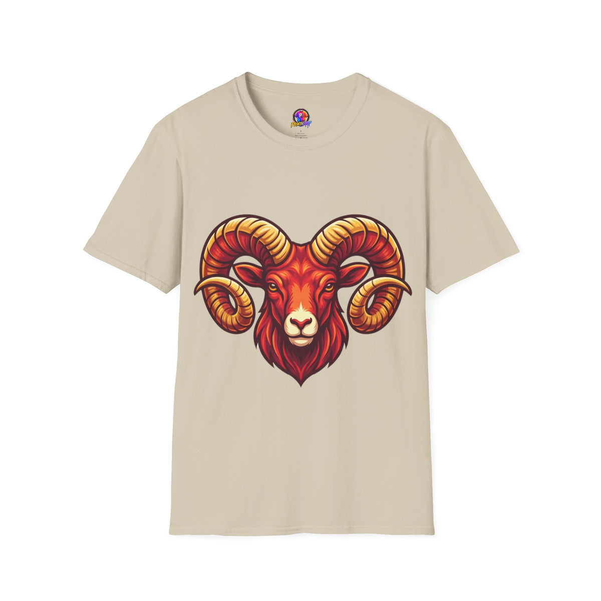 Aries Zodiac Ram Skull T-Shirt — Bold Goat Horn Graphic Tee (Aries/Zodiac)