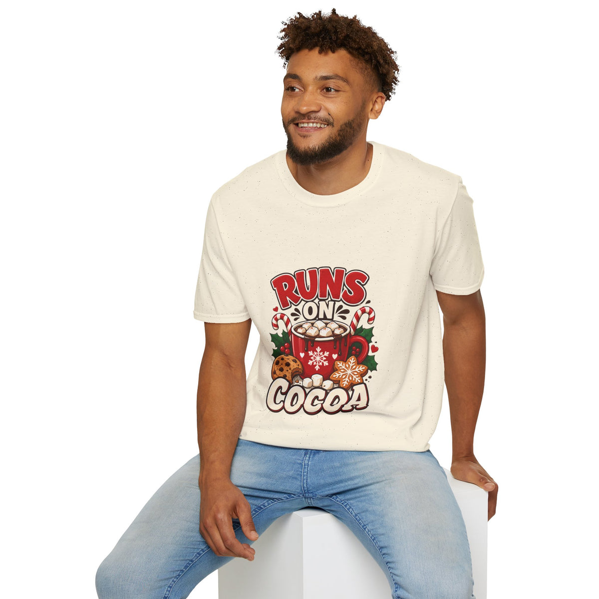T-Shirt — Runs On Cocoa Holiday Graphic Tee