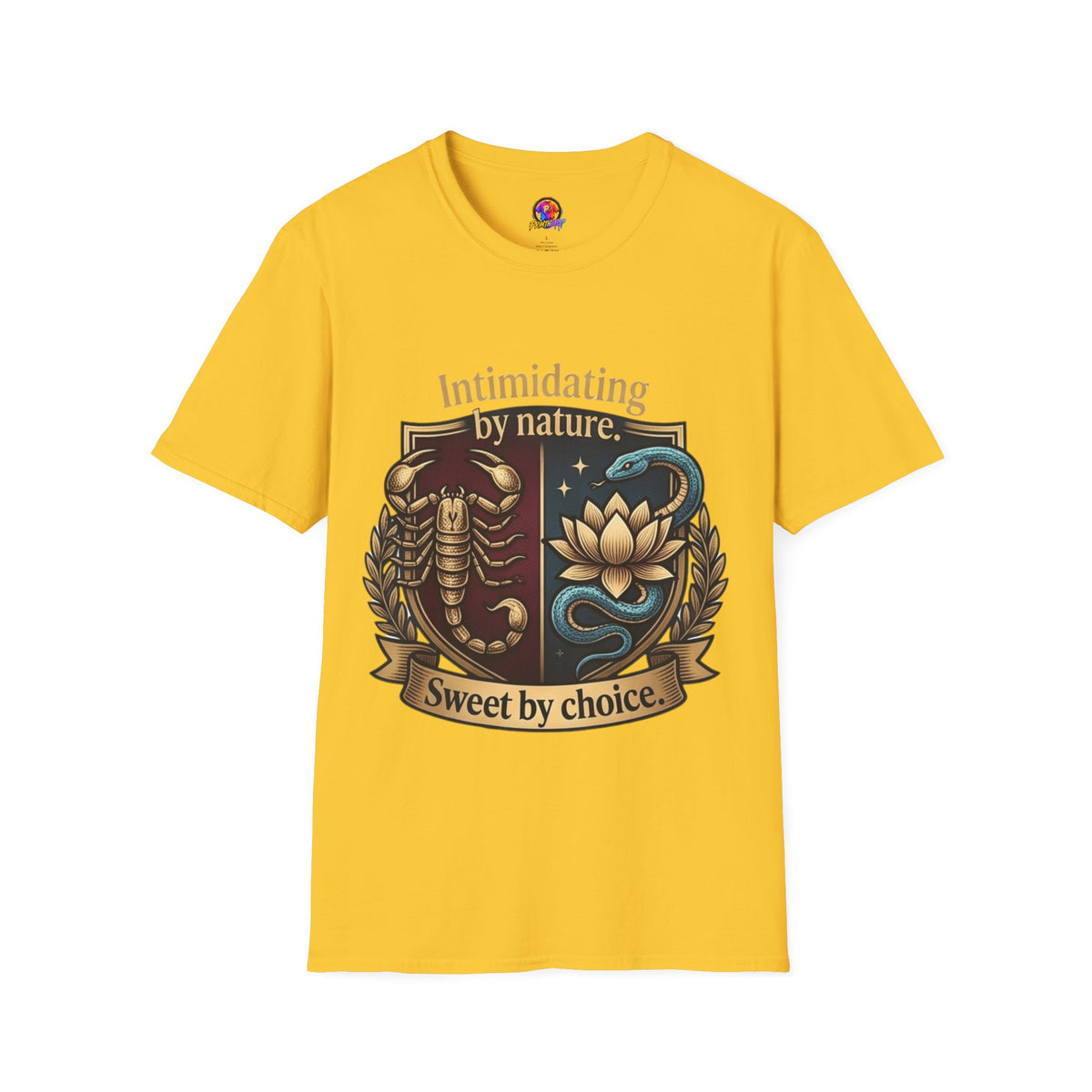 Intimidating by Nature T-Shirt — Scorpion & Snake Badge Design