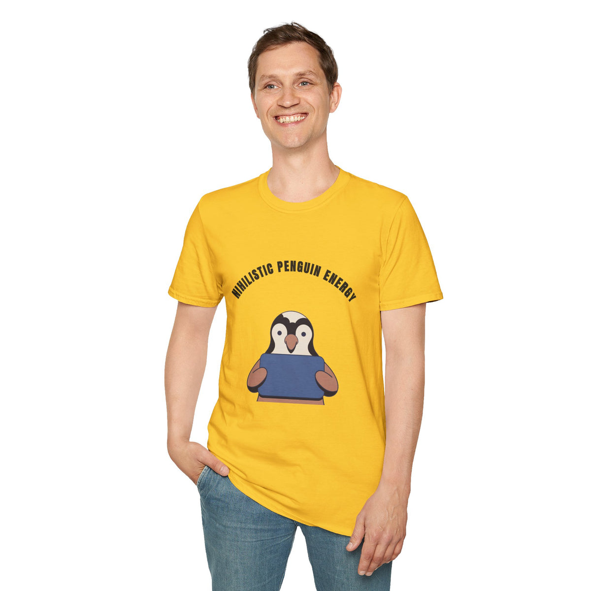 Nihilistic Penguin Energy T-Shirt — Cute Sarcastic Graphic Tee - Trending Now - September 2026