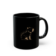 Funny Black Coffee Mug with Minimalist Bear Graphic – Cute Woodland Animal Gift