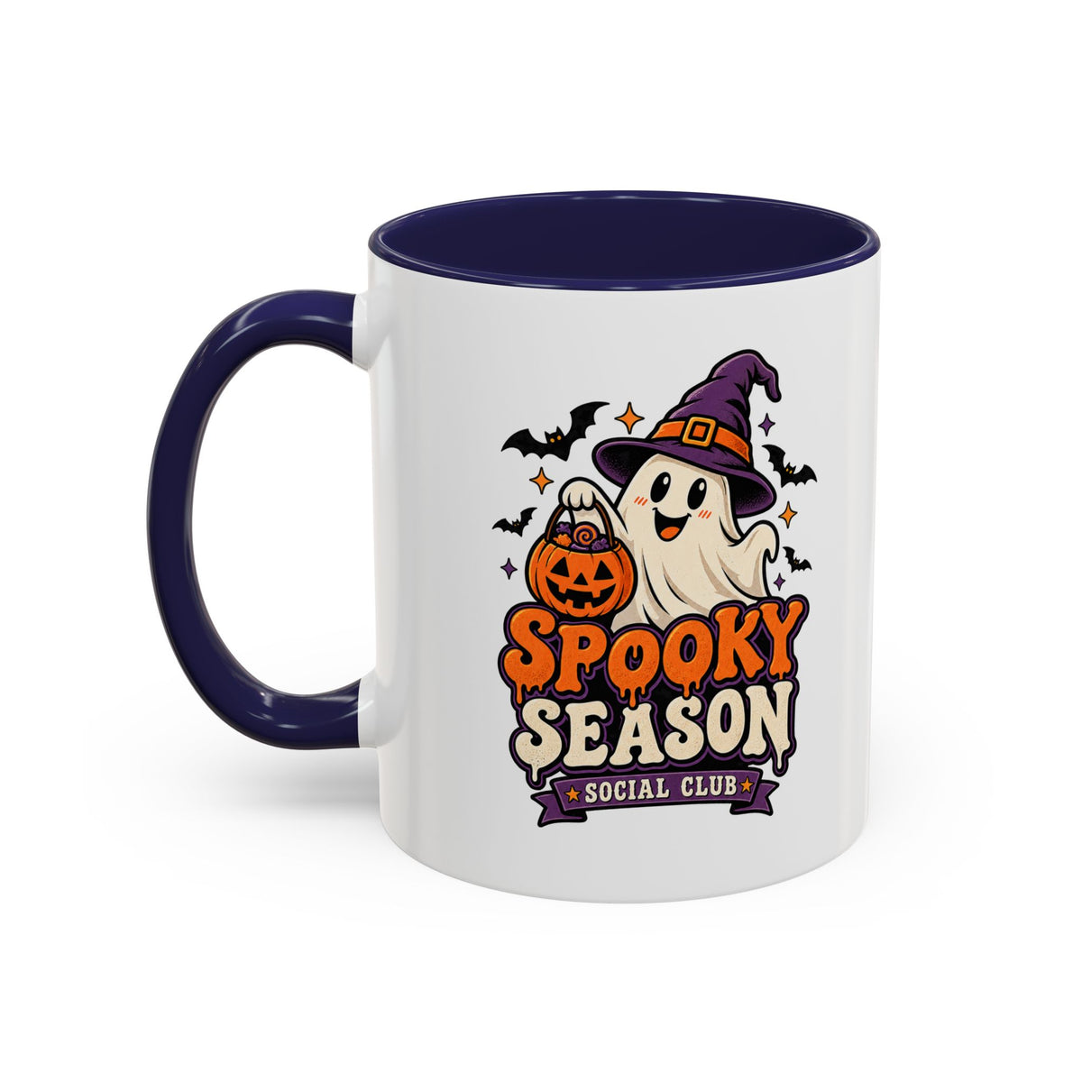Spooky Season Coffee Mug — Cute Ghost Halloween Accent Mug (11/15oz)