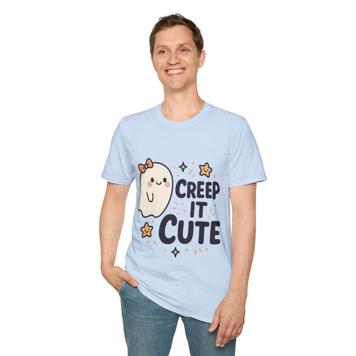 "Creep It Cute" Funny Ghost Tee | Pastel Spooky Season Halloween T-Shirt - Trending Now - September 2026