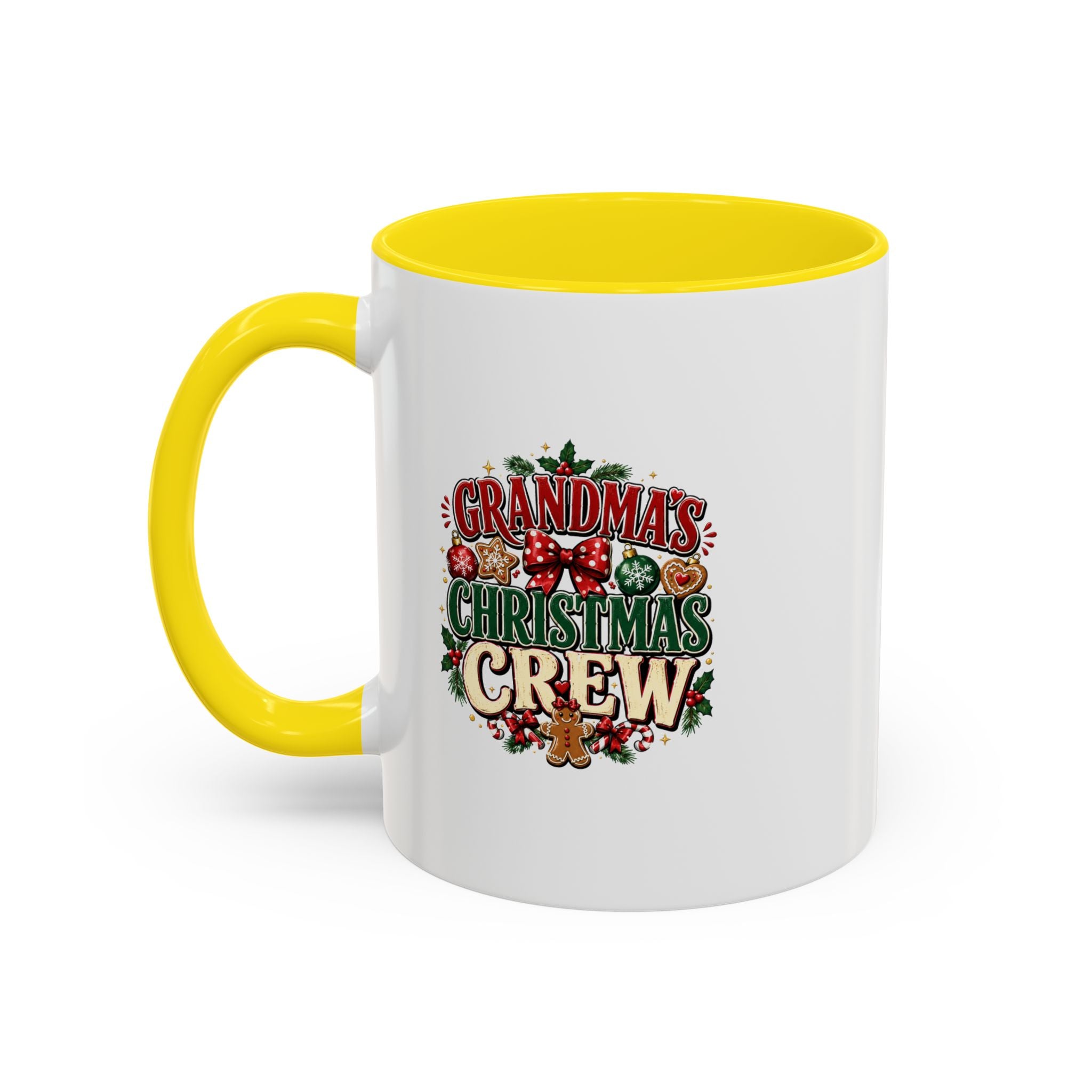 Grandma's Christmas Crew Accent Coffee Mug — Festive Holiday Gift for Grandma