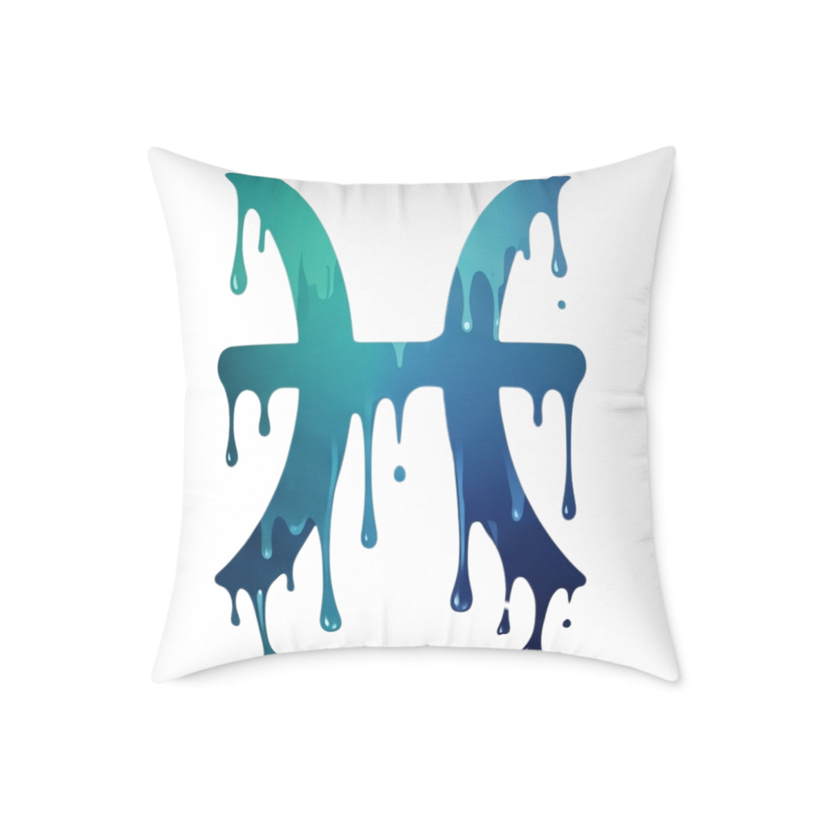 Dripping Zodiac Pisces Square Poly Canvas Pillow