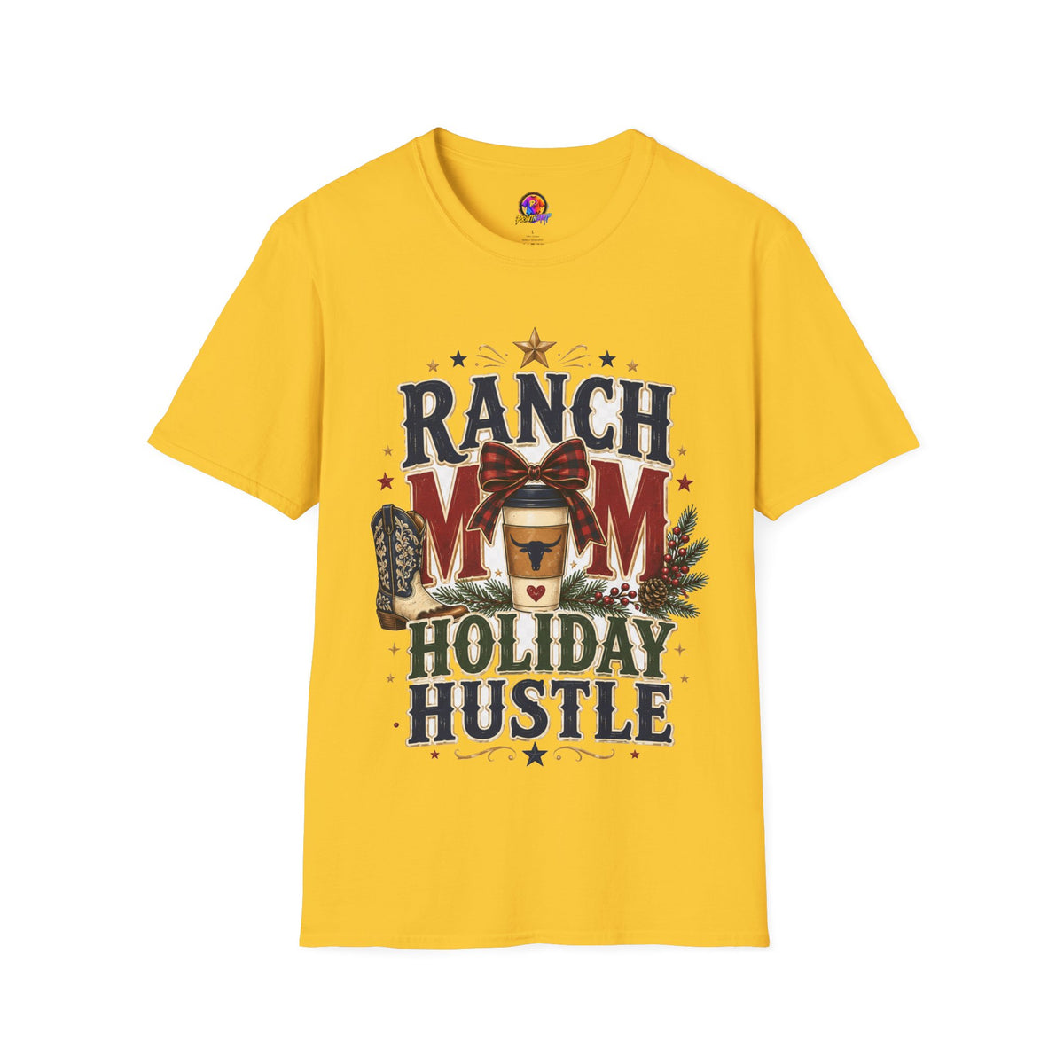 Ranch Mom Holiday Hustle T-Shirt — Festive Western Mom Tee
