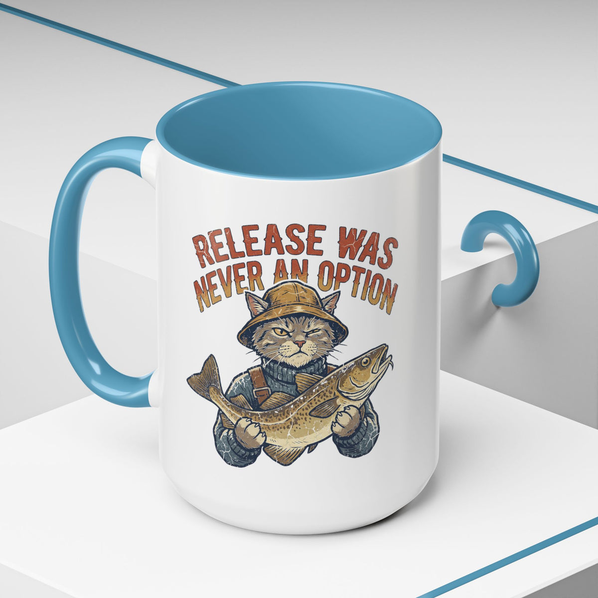 "Release Was Never An Option" Funny And Witty Accent Coffee Mug (11, 15oz)