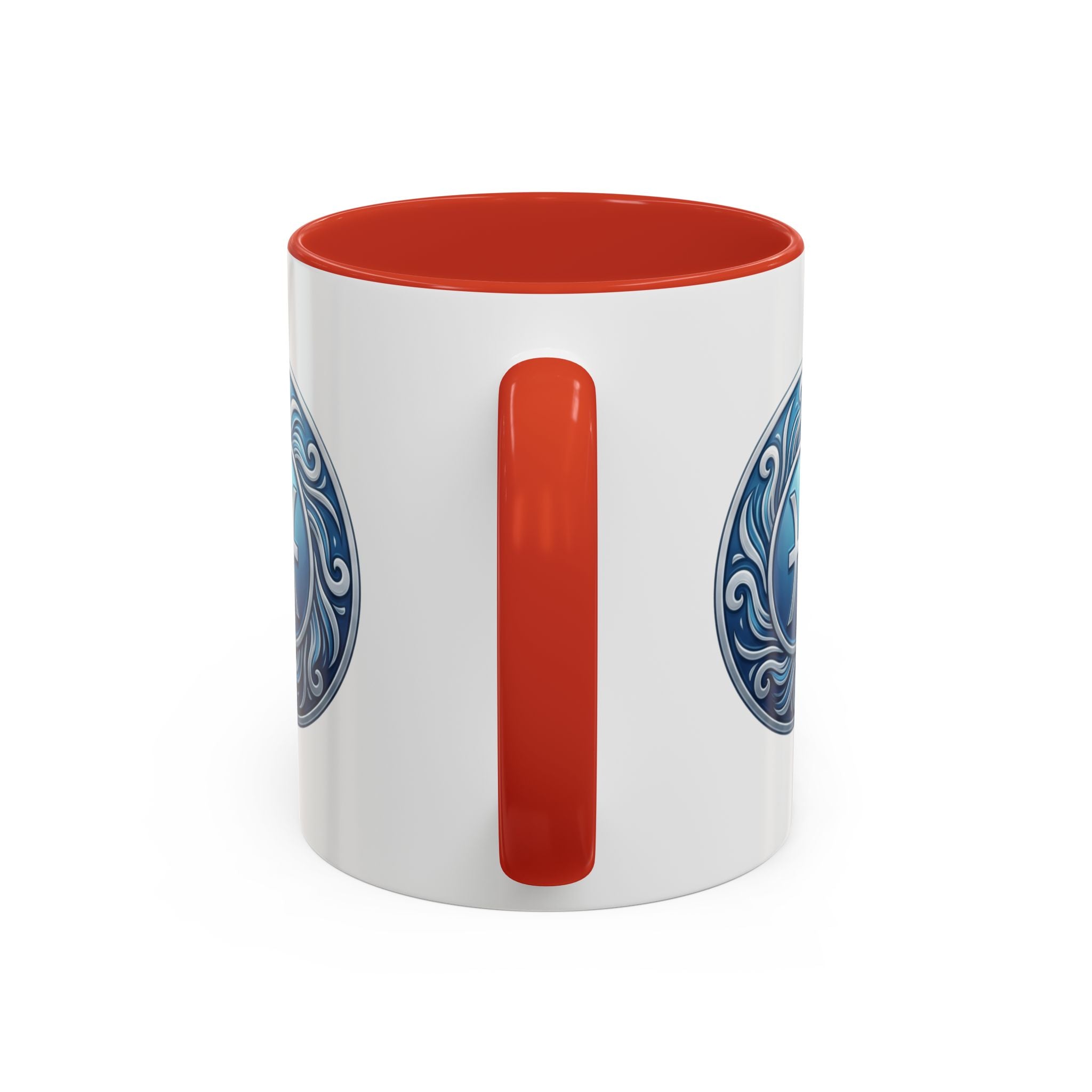 Pisces Zodiac Coffee Mug — Blue Astrological Symbol Accent Mug