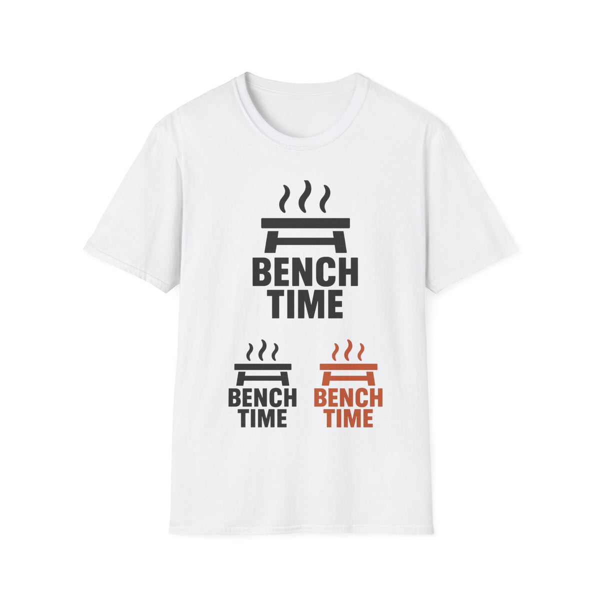 "Bench Time" Retro Sauna Bench Graphic Tee - Minimalist Heat Therapy White T-Shirt - Trending Now - September 2026